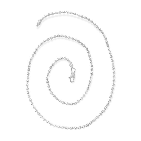 925 ITALY Sterling Silver 2.5mm Ball Chain Necklace 24" - Picture 3 of 5